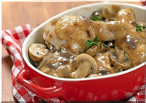 mushrooms in white wine