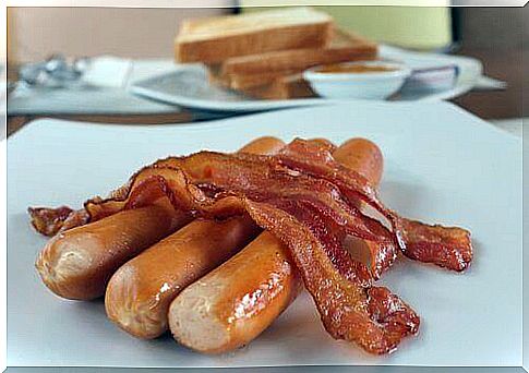 fried sausages and bacon are bad for your gut