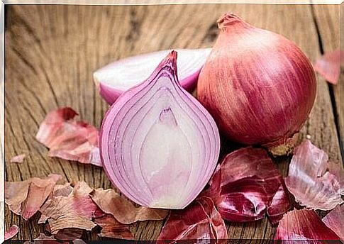 red onion on the table