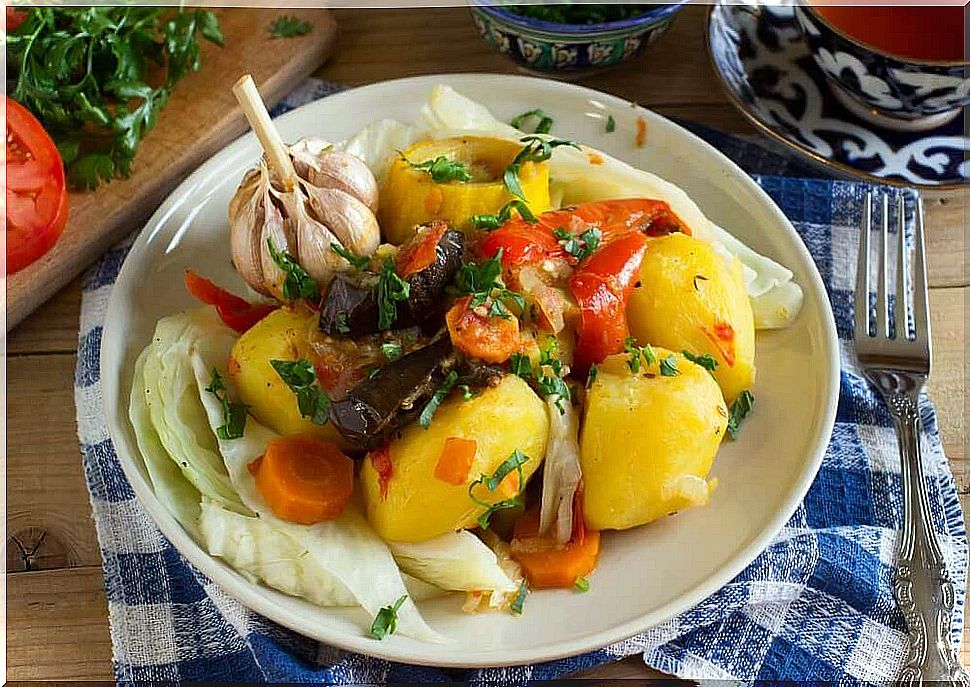 potatoes and vegetables