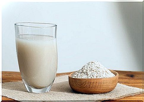 rice milk in a glass