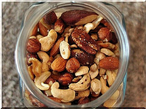 Nuts contain fiber that is good for the gut.