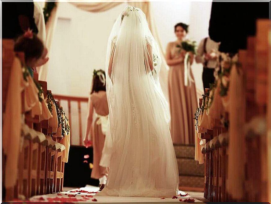 bride in church