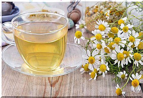 Chamomile tea to help with digestive problems