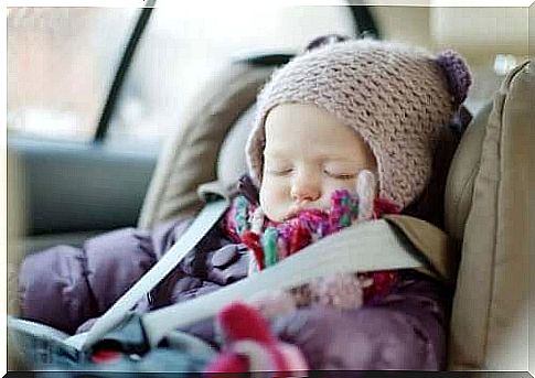 car seat and little girl